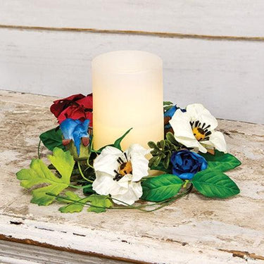 Americana Rose & Poppy Candle Ring - The Fox Decor